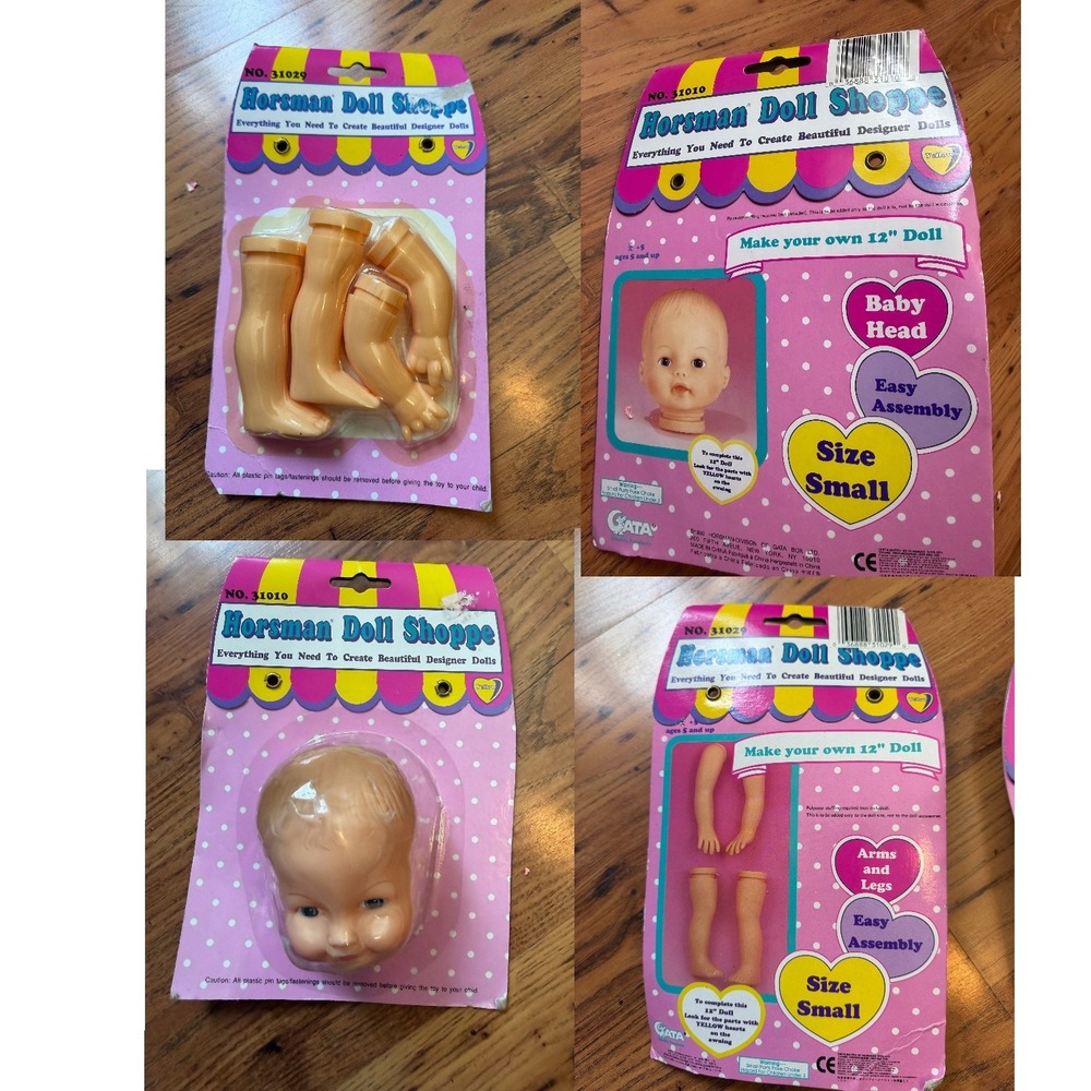 Horsman Doll Shoppe 12" Baby Doll Parts Kit 2 Heads 2 Limb Sets Vintage - Picture 2 of 2